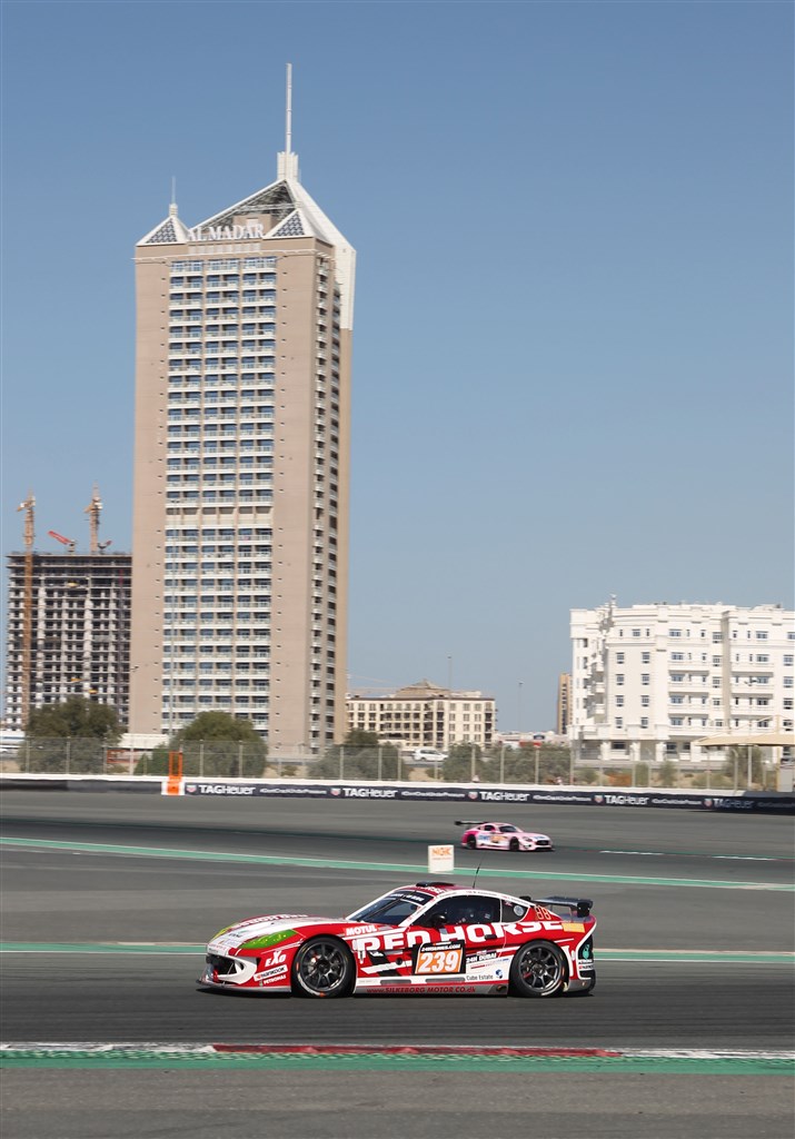 Perfection Racings Ginetta G55 GT4 på banen i Dubai
(Foto: Henning Smed)